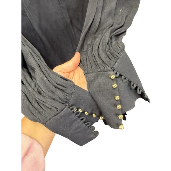 Zimmermann Black Long Sleeve Midi Dress Viscose Blend Size US 6 (AU 2) - Picture 10 of 13